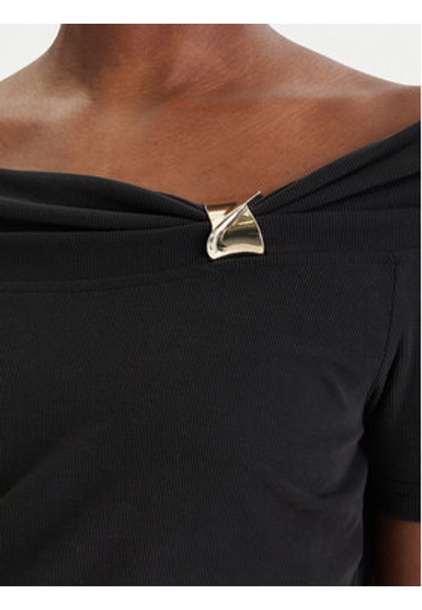 Guess Bluzka W6GP12 K2935 Czarny Regular Fit. Kolor: czarny