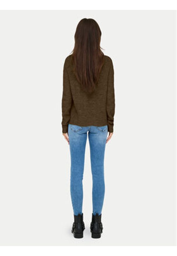 only - ONLY Sweter 15234745 Brązowy Regular Fit. Kolor: brązowy. Materiał: syntetyk