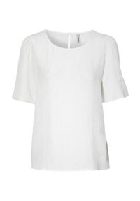 Soyaconcept Gnieciona bluzka z bufkami Oda złamana biel female biały S (38). Kolor: biały. Materiał: tkanina. Długość rękawa: krótki rękaw. Długość: krótkie. Styl: elegancki #1