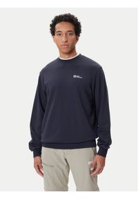 Jack Wolfskin Bluza Essential A63843 Granatowy Regular Fit. Kolor: niebieski. Materiał: bawełna #1