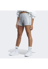 Adidas - Essentials Linear French Terry Shorts. Kolor: biały, wielokolorowy, szary