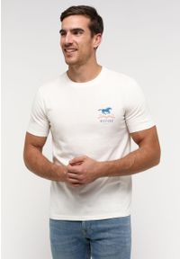 Mustang - MUSTANG AUSTIN MĘSKI T-SHIRT KOSZULKA LOGO WHISPER WHITE 1014952 2013