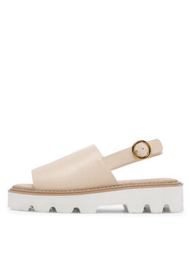 Badura Sandały WFA2728-1 Beżowy. Kolor: beżowy. Materiał: skóra