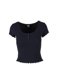 Urban Classics - Koszulka Żebrowana Dla Kobiet Babylock. Kolor: czarny. Sport: turystyka piesza #1