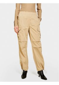 Sisley Spodnie materiałowe 4JQJLF04R Beżowy Relaxed Fit. Kolor: beżowy. Materiał: syntetyk #1