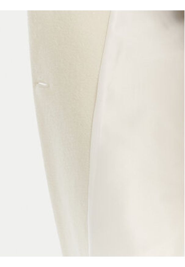 YES LONDON Płaszcz wełniany CD1223ECO Écru Regular Fit. Kolor: kremowy. Materiał: syntetyk