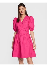 Fracomina Sukienka codzienna FS23SD1026W40001 Różowy Regular Fit. Okazja: na co dzień. Kolor: różowy. Materiał: bawełna. Typ sukienki: proste. Styl: casual #1
