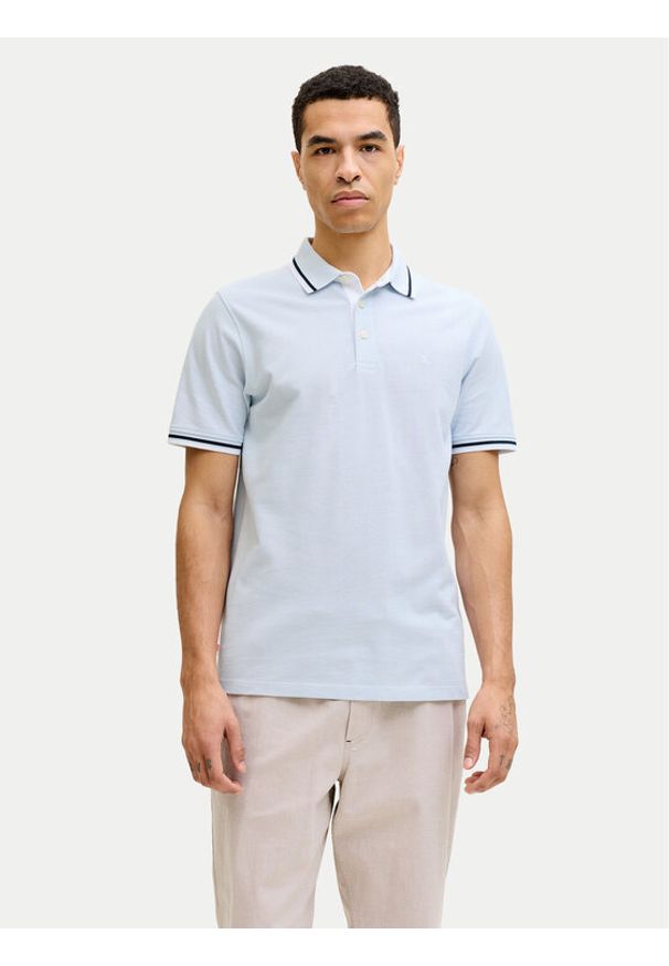 Jack & Jones Polo Paulos 12136668 Niebieski jasny Regular Fit. Typ kołnierza: polo. Kolor: niebieski. Materiał: bawełna