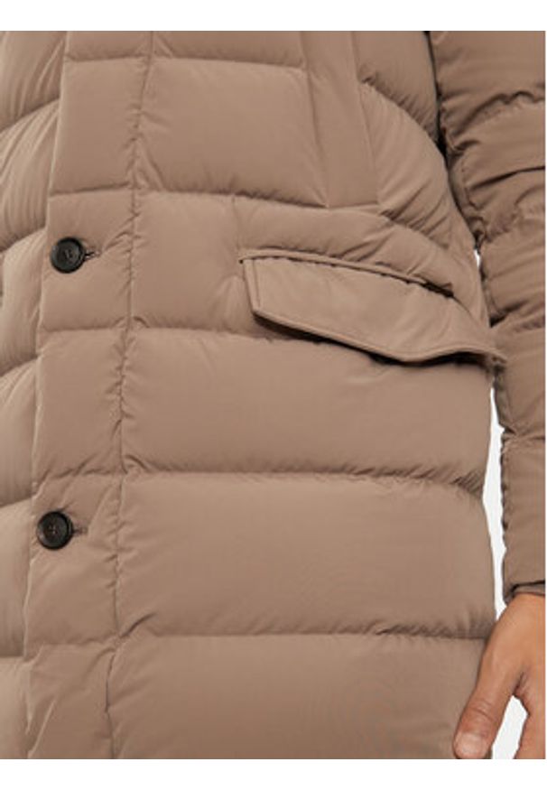 Hetrego - Hetregó Kurtka puchowa Parker 8N436M Beżowy Regular Fit. Kolor: beżowy. Materiał: syntetyk