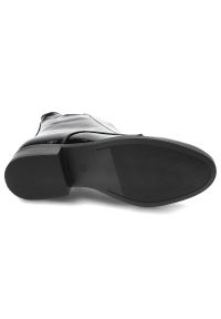 Czarne Botki S.Barski Ocieplane Obuwie Damskie. Okazja: na co dzień. Kolor: czarny. Materiał: materiał, lakier. Sezon: zima, jesień. Obcas: na obcasie. Styl: elegancki, casual. Wysokość obcasa: niski #2