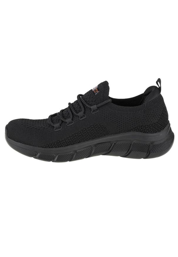 skechers - Buty do chodzenia damskie Skechers Bobs Flex. Zapięcie: sznurówki. Kolor: czarny. Materiał: guma, materiał, tkanina, syntetyk. Szerokość cholewki: normalna. Sport: turystyka piesza