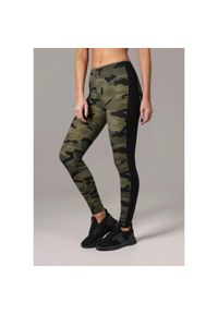 Urban Classics - Damskie klasyczne legginsy miejskie w paski gt. Kolor: wielokolorowy, czarny. Wzór: paski #1