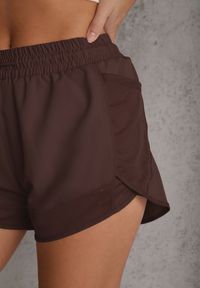 Renee - Brązowe Szorty w Sportowym Stylu z Siateczką i Podszewką Elishka. Okazja: na co dzień, na spacer. Kolor: brązowy. Styl: sportowy #7