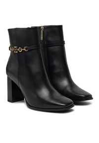 TOMMY HILFIGER - Tommy Hilfiger Botki Th Chain High Heel Bootie FW0FW08241 Czarny. Kolor: czarny. Materiał: skóra