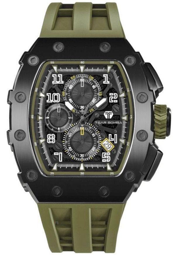 NoName - Zegarek męski Tsar Bomba TB8204Q-38 zielony. Kolor: zielony