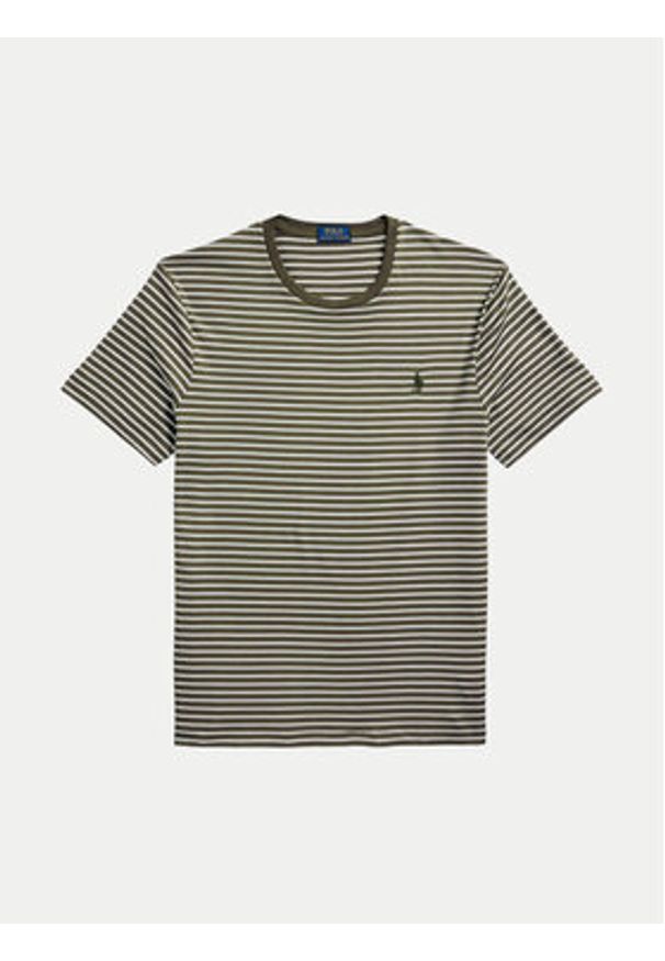 Polo Ralph Lauren T-Shirt 710961128001 Brązowy Custom Fit. Typ kołnierza: polo. Kolor: brązowy. Materiał: bawełna