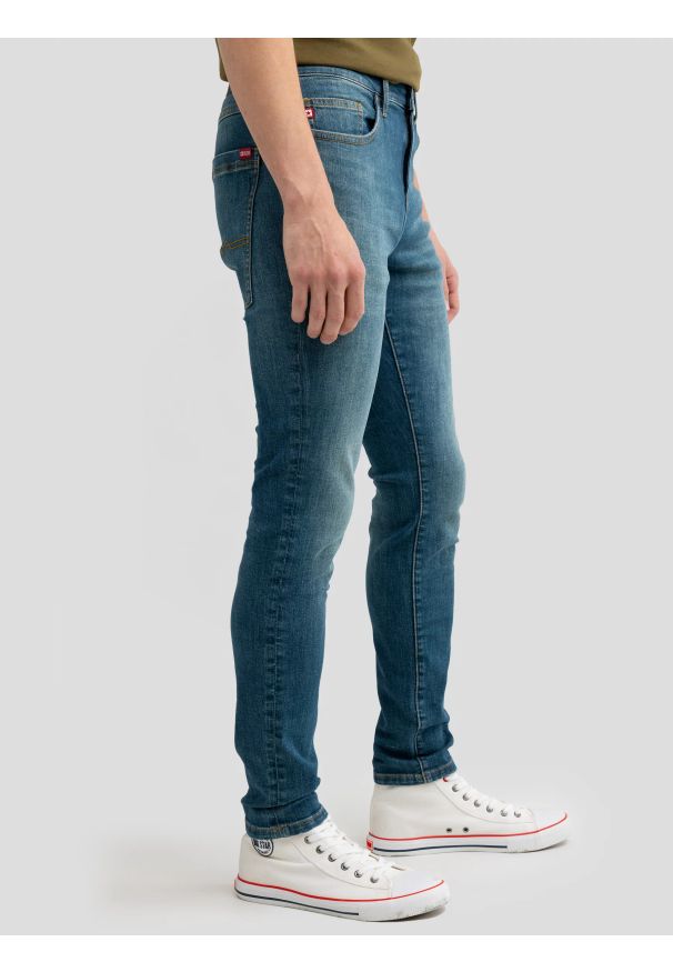 Big-Star - Jeansy męskie skinny niebieskie Olsan 345. Okazja: na co dzień. Kolor: niebieski. Styl: casual
