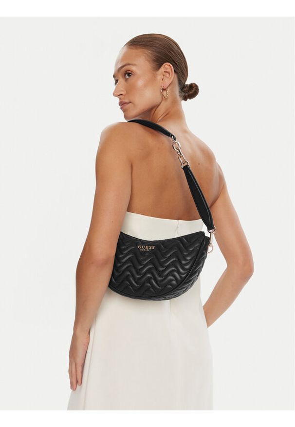 Guess Torebka Melisandra HWQG96 53180 Czarny. Kolor: czarny. Materiał: skórzane