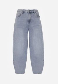Renee - Niebieskie Jeansy Typu Loose z Bawełną High Waist Maeriala. Okazja: na co dzień. Stan: podwyższony. Kolor: niebieski. Styl: casual #8