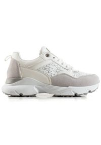 Renda Stylowe Sneakersy beżowy białe srebrny. Kolor: srebrny, wielokolorowy, beżowy, biały