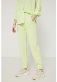 medicine - Medicine Spodnie damskie kolor zielony gładkie. Kolor: zielony. Materiał: dzianina. Wzór: gładki