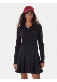 Tommy Jeans Sukienka dzianinowa Script DW0DW22464 Czarny Regular Fit. Kolor: czarny. Materiał: bawełna #1