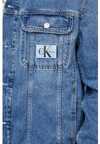 Calvin Klein Jeans kurtka jeansowa męska kolor niebieski przejściowa oversize. Kolor: niebieski. Materiał: bawełna, denim #2