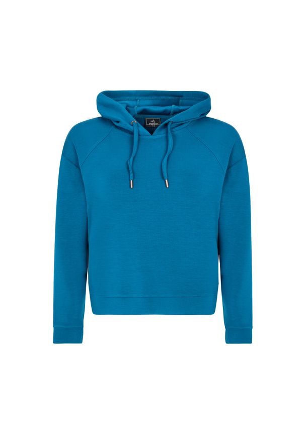 Bluza damska z kapturem Protest Iron. Typ kołnierza: kaptur. Kolor: niebieski