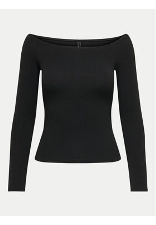 only - ONLY Bluzka Glamour 15339763 Czarny Slim Fit. Kolor: czarny. Materiał: syntetyk. Styl: glamour