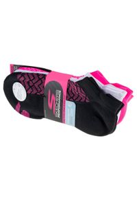 skechers - Skechers 3pk Womens 1/2 Terry Low Cut Socks, damskie skarpetki wielokolorowe. Kolor: wielokolorowy. Materiał: poliester