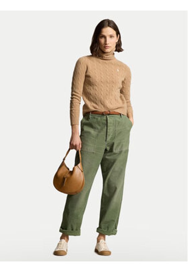 Polo Ralph Lauren Golf 211888686006 Beżowy Regular Fit. Typ kołnierza: polo, golf. Kolor: beżowy. Materiał: wełna