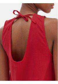 Seafolly Sukienka letnia Palermo 55508-DR Czerwony Regular Fit. Kolor: czerwony. Materiał: len, wiskoza. Sezon: lato #5