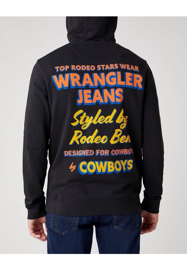 Wrangler - MĘSKA BLUZA WRANGLER HOODIE FADED BLACK W6E6IOXV6 112130731