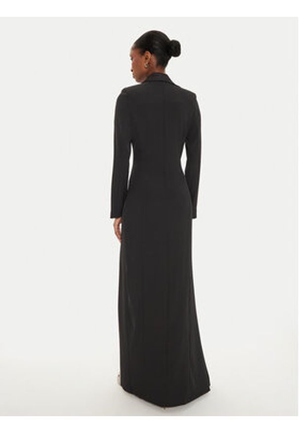Haveone Sukienka wieczorowa AMA-M123 Czarny Regular Fit. Kolor: czarny. Materiał: syntetyk. Styl: wizytowy