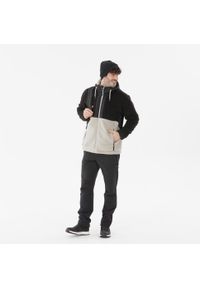 quechua - Polar turystyczny męski Quechua Sherpa SH900 Warm. Kolor: wielokolorowy, beżowy, czarny. Materiał: polar