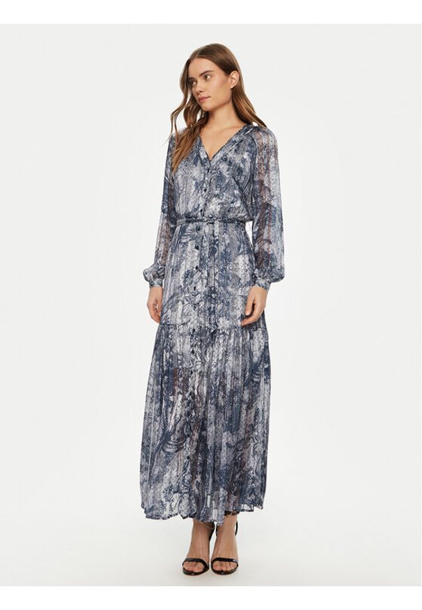 Guess Sukienka codzienna W5RK77 WGWV2 Granatowy Regular Fit. Okazja: na co dzień. Kolor: niebieski. Materiał: syntetyk. Typ sukienki: proste. Styl: casual