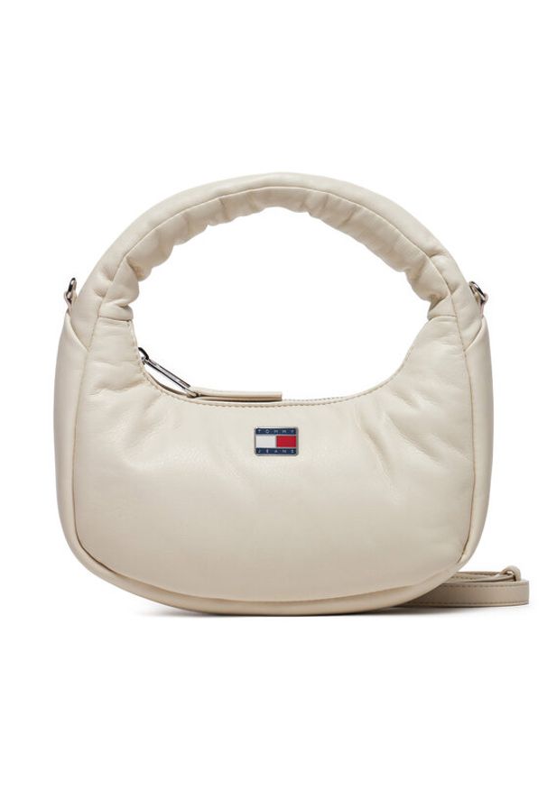 Tommy Jeans Torebka Tjw Pillow Mini Hobo AW0AW16976 Beżowy. Kolor: beżowy. Materiał: skórzane