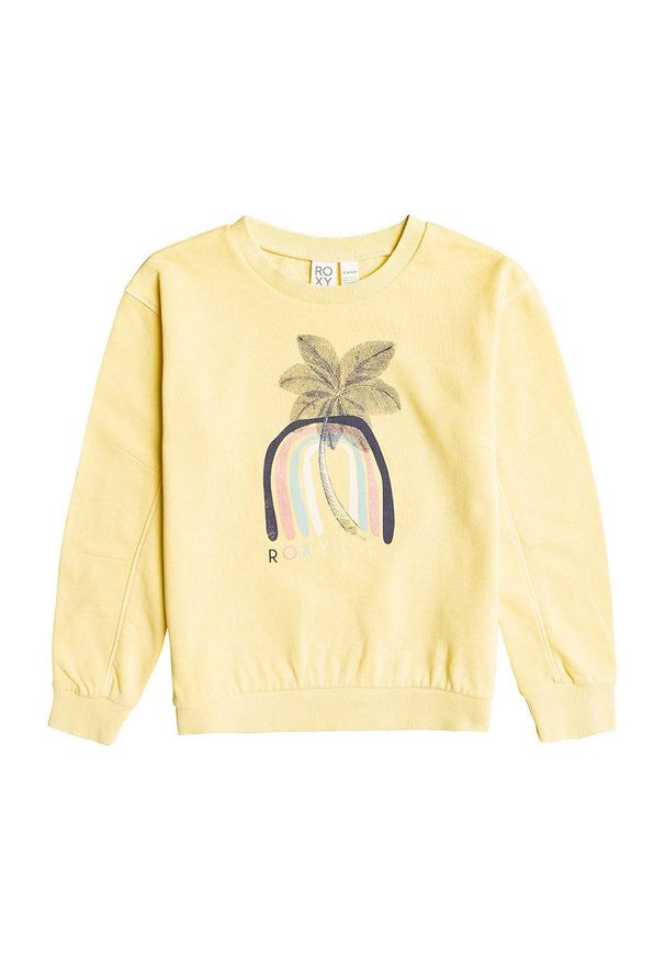 Roxy bluza dziecięca kolor żółty. Okazja: na co dzień. Kolor: żółty. Materiał: dzianina. Styl: casual