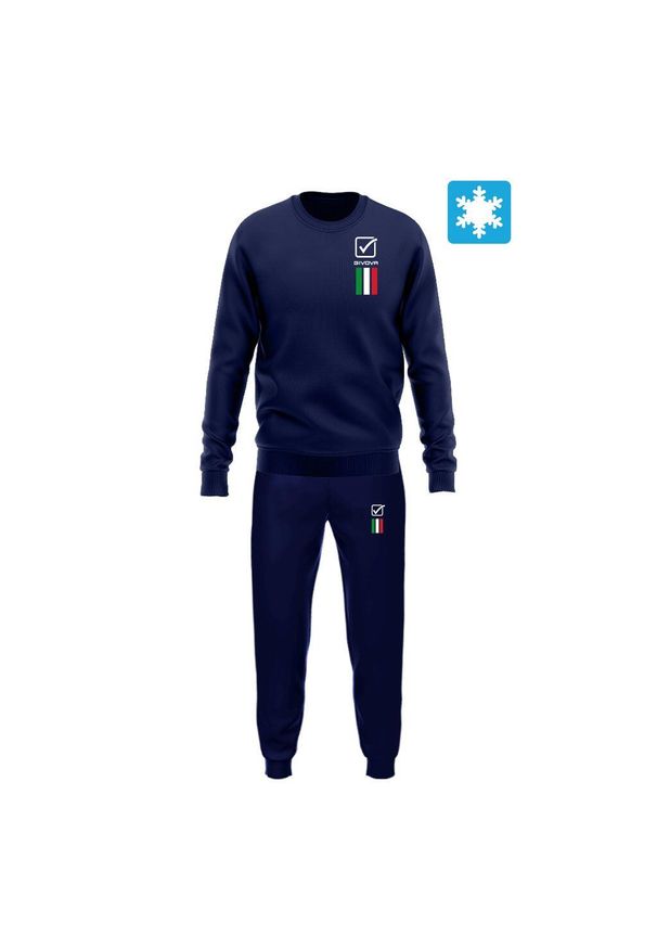 Givova - GIVOVA Dres Italia 100 Męski w Felpie 2XL. Kolor: niebieski. Materiał: dresówka