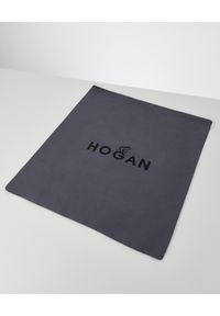 Hogan - HOGAN - Szare sneakersy na platformie H222. Nosek buta: okrągły. Kolor: szary. Materiał: guma, zamsz. Wzór: aplikacja. Obcas: na platformie #2
