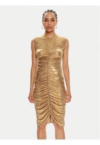 NORMA KAMALI Sukienka wieczorowa ST1243LMD45008 Złoty Slim Fit. Kolor: złoty. Materiał: syntetyk. Styl: wizytowy