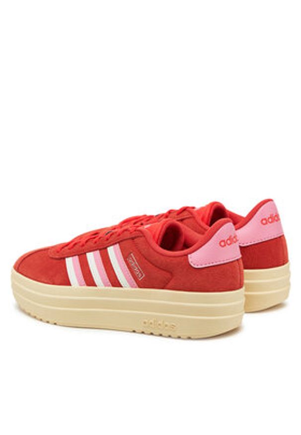 Adidas - adidas Sneakersy VL Court Bold JI1786 Czerwony. Kolor: czerwony. Materiał: skóra, zamsz