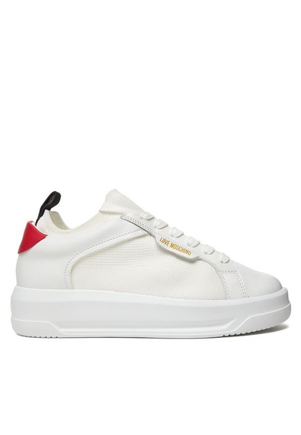 Love Moschino - LOVE MOSCHINO Sneakersy JA15055G1OIZ010B Biały. Kolor: biały. Materiał: materiał