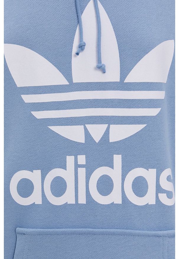 adidas Originals - Bluza bawełniana. Kolor: niebieski. Materiał: bawełna. Długość rękawa: długi rękaw. Długość: długie. Wzór: nadruk