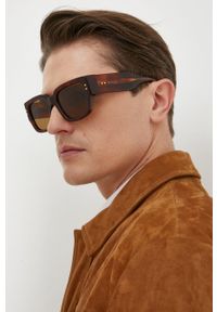 Gucci okulary przeciwsłoneczne męskie kolor brązowy. Kolor: brązowy #4