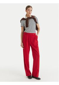 TOMMY HILFIGER - Tommy Hilfiger Spodnie materiałowe Timeless WW0WW48352 Czerwony Straight Fit. Kolor: czerwony. Materiał: syntetyk #5