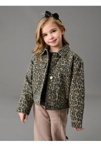 Sinsay - Kurtka katana w panterkę - beżowy. Kolor: beżowy. Wzór: motyw zwierzęcy #1