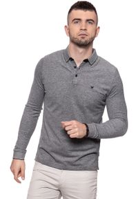 Wrangler - WRANGLER POLO LS POLO REAL BLACK W7A87K5W5 112131306. Typ kołnierza: polo. Długość rękawa: długi rękaw. Długość: długie. Wzór: melanż #3