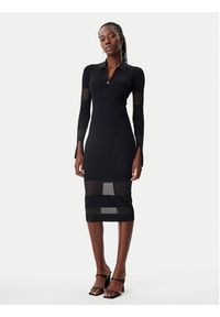 Patrizia Pepe Sukienka dzianinowa 8A1420/K078-K103 Czarny Slim Fit. Kolor: czarny. Materiał: wiskoza #5