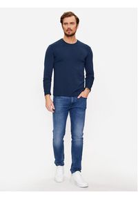 Trussardi Jeans - Trussardi Longsleeve 52T00763 Granatowy Regular Fit. Kolor: niebieski. Materiał: bawełna. Długość rękawa: długi rękaw